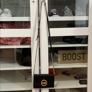 Michael Kors black and gold body cross body purse